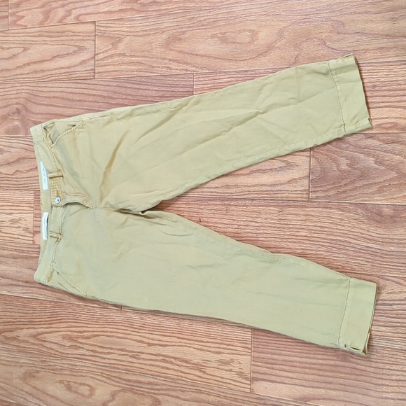 Pilcro and the Letterpress Pants - Pilcro and the Letterpress Stet yellow straight leg cropped stretch chino 30*